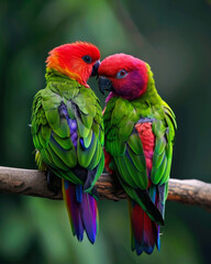 Two beutiful Parrots in love