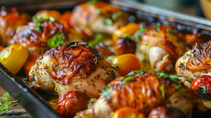 Glazed Roast Chicken with Lemon and Rosemary