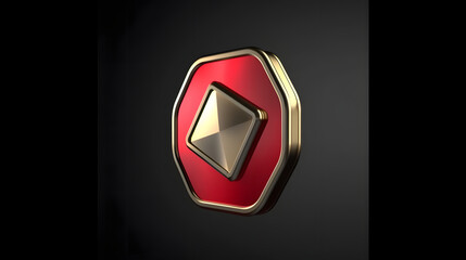 Fototapeta premium Play button icon streaming 3d