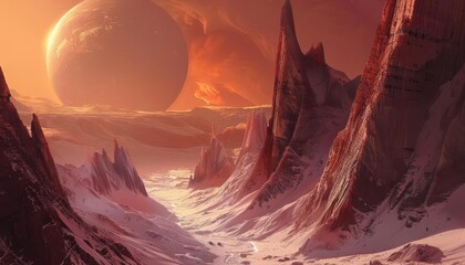 A newly discovered exoplanet features massive rock formations that resonate with the planets natural magnetic field, creating harmonic tones