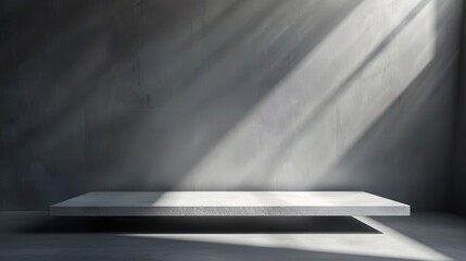 Minimal abstract black background for product presentation. Rays of light from the window.