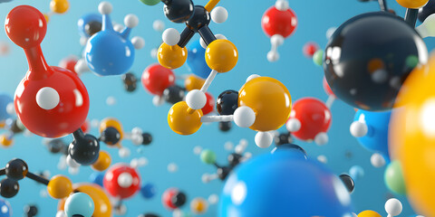 Interactions of Atoms and Molecules uma representação abstrata colorida