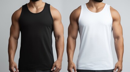 white and black tank top for mockup