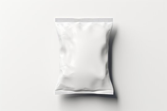 white snack plastic packaging for mockup on white background