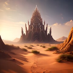 sunset in the desert