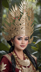 wanita dengan pakaian adat lampung