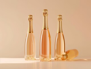 Shop our collection of elegant champagne bottles with a sleek and minimalist design now available for purchase, Generated by AI - obrazy, fototapety, plakaty