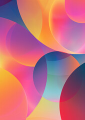 Colourful abstract background with a radiant mix of pink, blue, and orange circles.