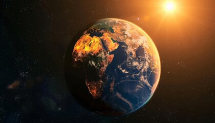 Obraz premium An exoplanet dedicated to agriculture manipulates its orbit artificially to maximize sunlight for photosynthesis, boosting crop yields