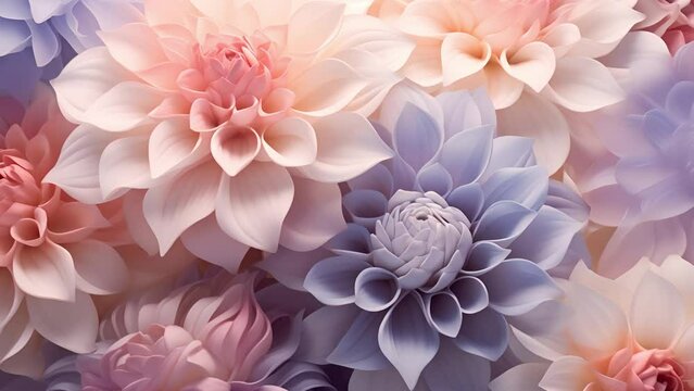 Beautiful colorful zinnia and dahlia flowers in full bloom, close up. Natural summery texture for background	