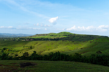Fototapeta premium landscape with hills and blue sky