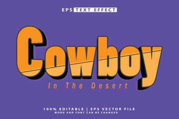 Fototapeta premium Cowboy Text Effect text logo vector template 