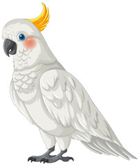 Detailed vector of a white cockatoo with yellow crest. © brgfx