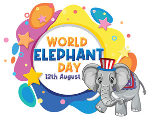 Colorful vector illustration for World Elephant Day.