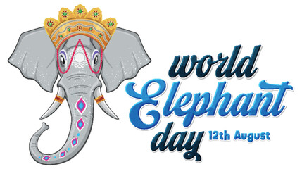 Colorful vector of an elephant celebrating World Elephant Day.