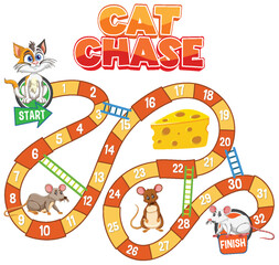 Colorful board game with cat, mice, and cheese