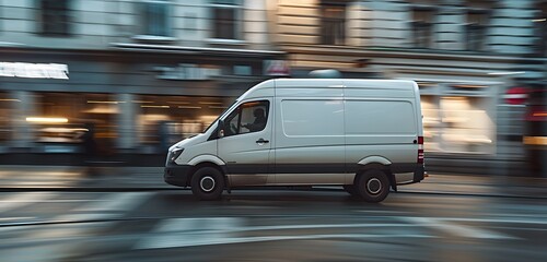 Obraz premium Delivery van on the road