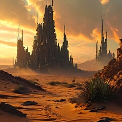 sunset in the mountains