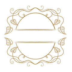Vector floral split monogram template on a white background