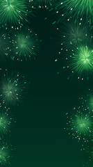Fireworks on green background