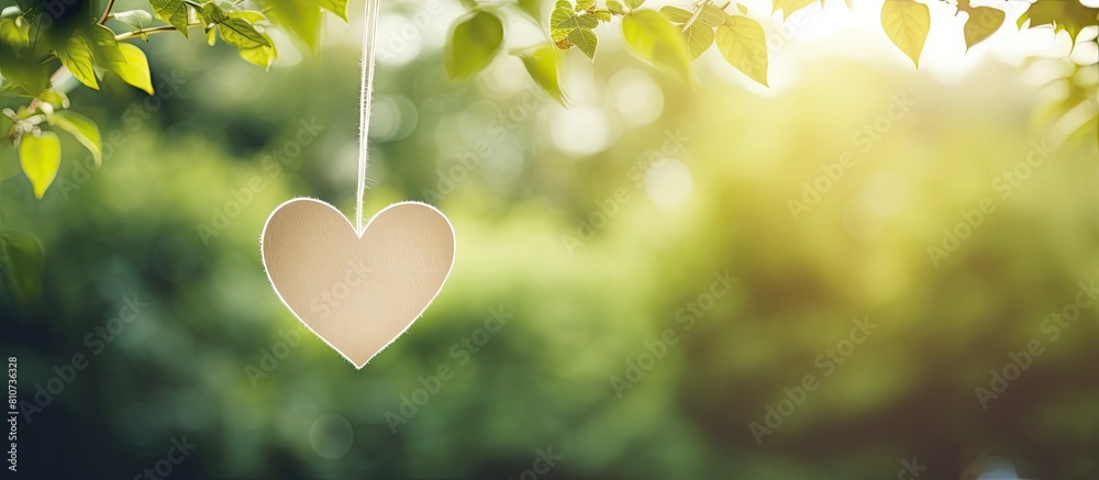 Poster a tranquil paper sheet hangs from a thread adorned with a heart shaped clothespin against a backdrop
