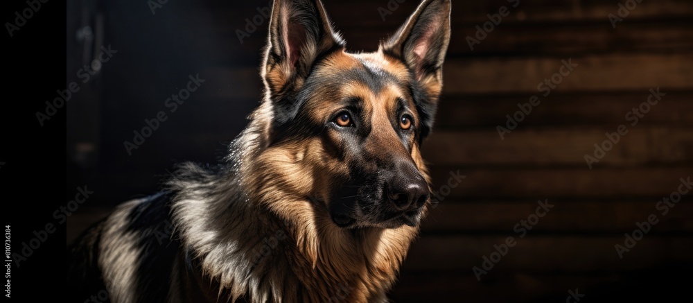 Poster a stunning german shepherd dog with a striking appearance displaying elegance strength and intellige