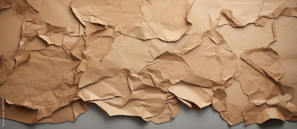 Poster a collection of ripped brown paper on a gray background perfect for a copy space image