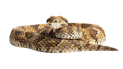 The Puff Adder is a venomous snake found in Africa. It is a member of the Viperidae family. isolated on transparent background.