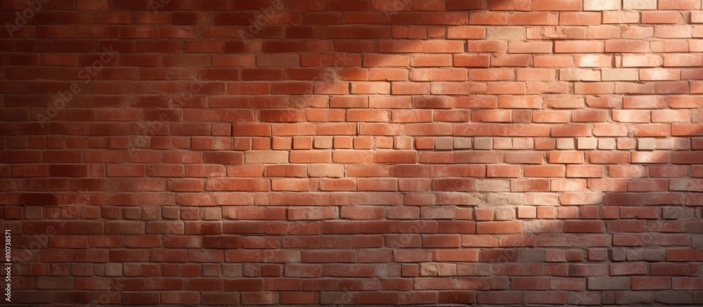 Poster A textured red brick wall with light and shadow creating an abstract background This copy space image showcases the concept of structure and can be used as a wallpaper