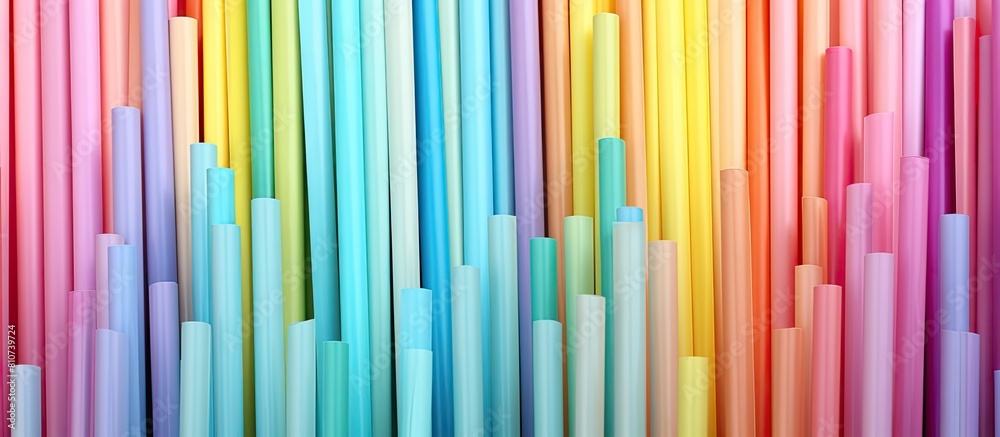 Leinwandbilder Abstract rainbow colored pattern texture of pastel straws on a colorful straw art background Perfect for use as a copy space image 152 characters
