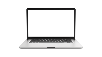 Laptop isolated on transparent white background, clipping path
