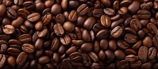 Obraz premium Background copy space image of roasted coffee beans
