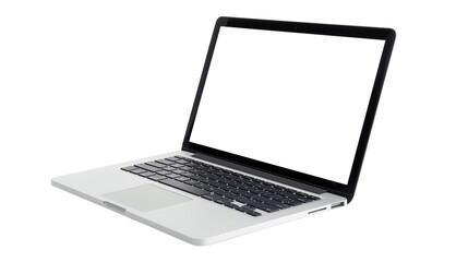 Laptop isolated on transparent white background, clipping path