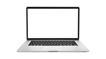 Laptop isolated on transparent white background, clipping path