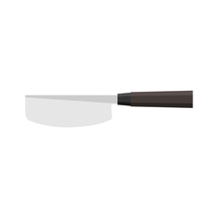 Sushikiri or sushi knife. Japanese kitchen knife flat design vector illustration isolated on white background. A traditional Japanese kitchen knife with a steel blade and wooden handle.