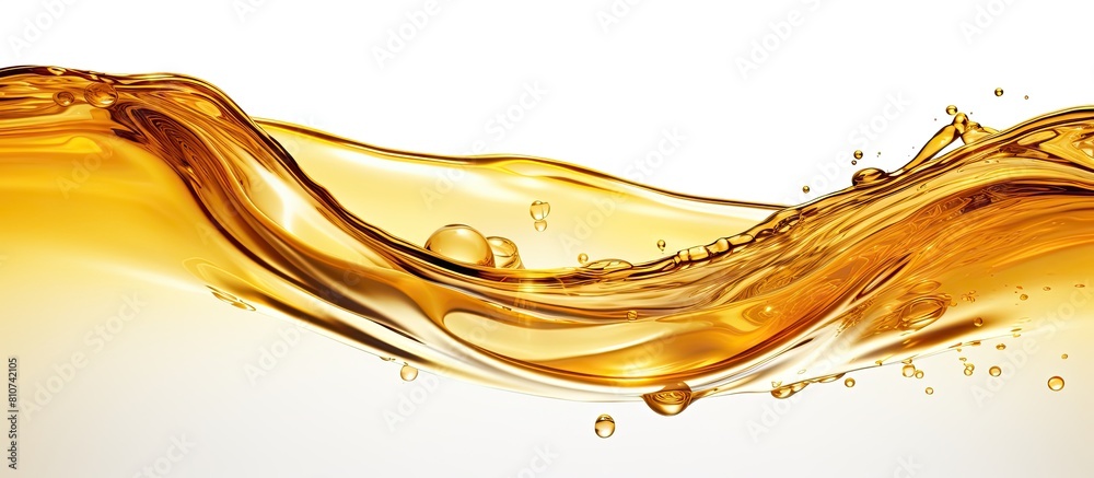 Poster a stunning image of glistening golden oil with captivating ripples and sparkling bubbles that is set