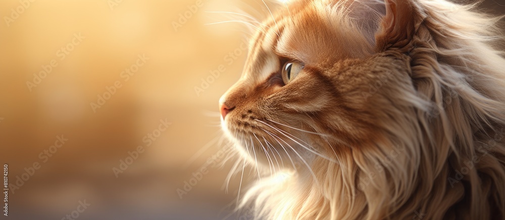 Poster a copy space image of a cat with light brown fur in a portrait