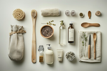 Assorted Eco-Friendly Wellness and Beauty Products Layout