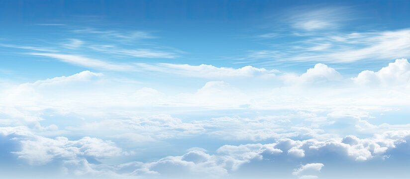 A copy space image of an interface appearing against a backdrop of white clouds and a blue sky