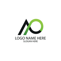 AP letter logo design. PA creative initials letter abstract logo design