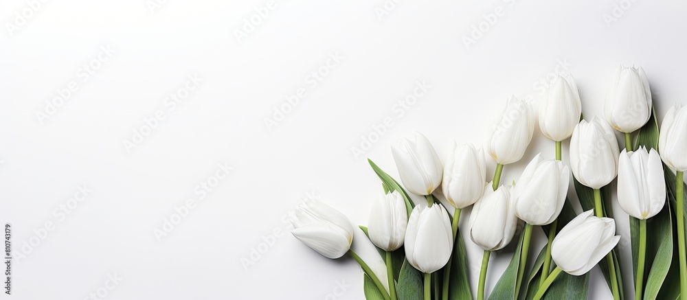 Aufkleber a copy space image featuring white tulips against a white background providing a designated area for
