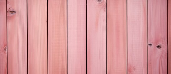 Close up image of vertical pink wooden planks with copy space