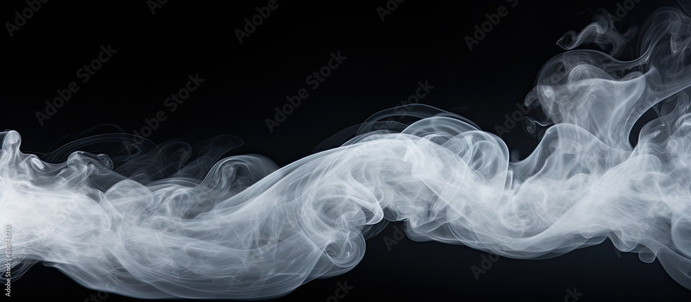 Poster a copy space image displaying white steam gracefully rising against a contrasting black backdrop