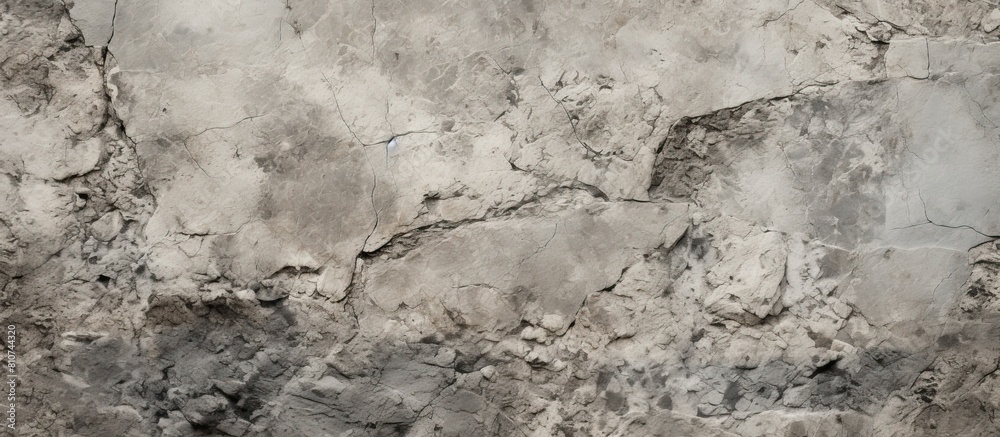 Poster Aged and rugged granite texture in the backdrop resembling a natural combination of cement and stone Providing a copy space image with a banner like appearance complemented by a grungy concrete wall