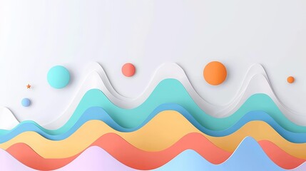 Paper Effect greeting card concept illustration of business intelligence in minimal styles, includes a banner with copy space