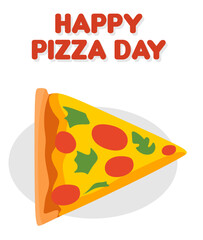 Happy pizza day with a delicious pizza