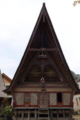 Traditional wooden house of Batak people of the Tarot located in Lingga village and Lake Toba,...