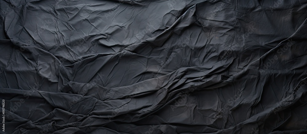 Poster A grungy textured background with a copy space image featuring crumpled and creased black paper