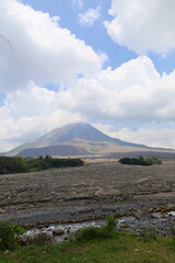 Mount Sinabung - active volcano in Berastagi, North Sumatra, Indonesia
