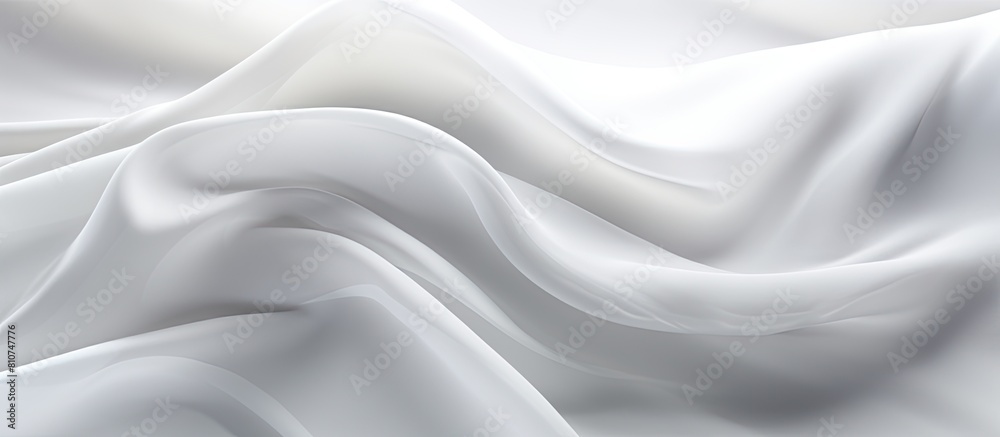 Aufkleber white silk cloth fabric waving with interplay of light and shadows creating a captivating white and 